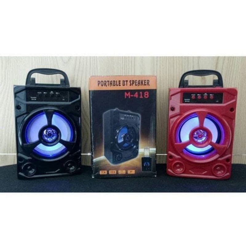 Speaker Bluetooth M418 LED Standing HP Portable Wireless Speaker