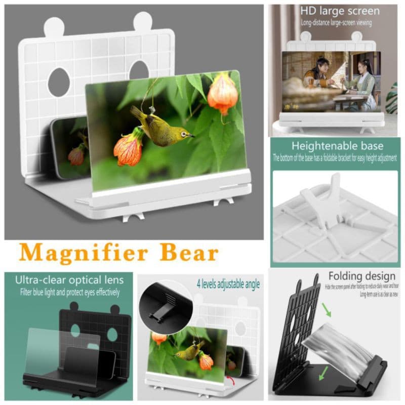 Kaca Pembesar Layar 3D Magnifier  Bear/ Pembesar Layar HP LCD