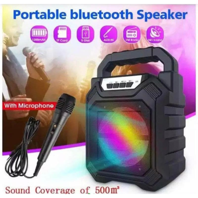 Portable Bluetooth Speaker Free Mic Karaoke 668 High Quality