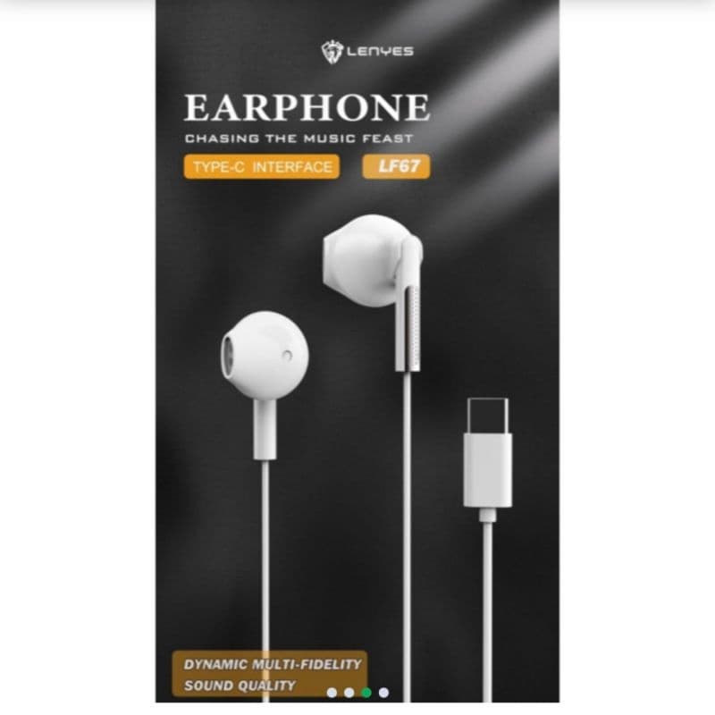 Handsfree LENYES LF67 Konektor Type C + Free Kotak Earphone