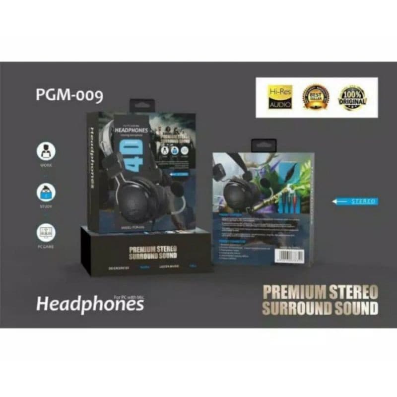Headphone Bando Gaming PGM-009 + Mic Headphone Game PGM-009