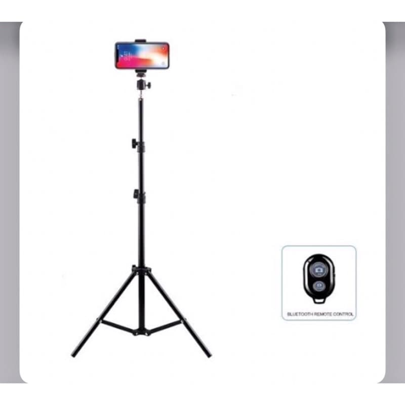 Paket Komplit Tripod 2,1 Meter Besi + Remote Bluetooth Buat Selfie
