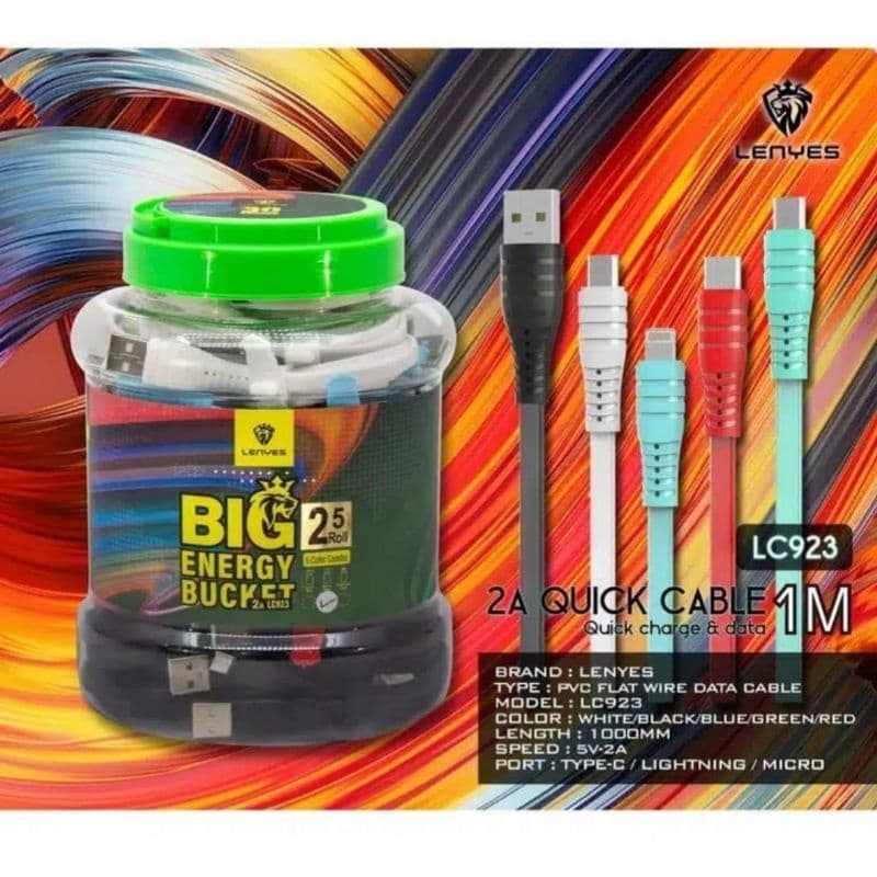 Kabel Data Lenyes LC 923 Original 1 Toples isi 25 pcs Type C Fast Charging