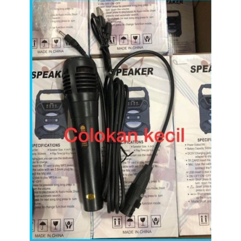 Microphone Kabel Mic Karaoke Speaker Jack 3.5mm Colokan Kecil