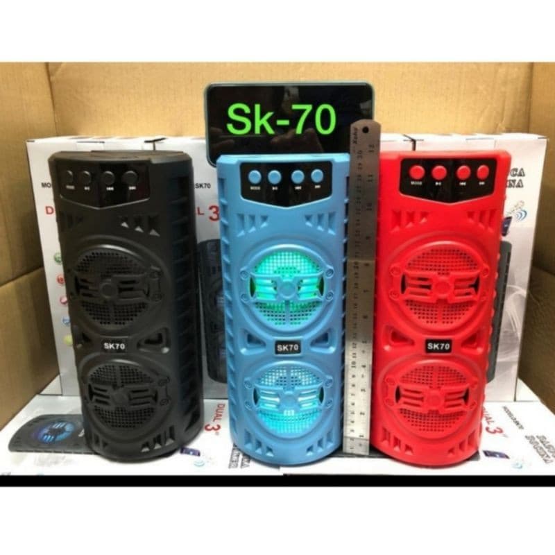Speaker Bluetooth SK-70 Wireless Speaker Bass (Dual 3")