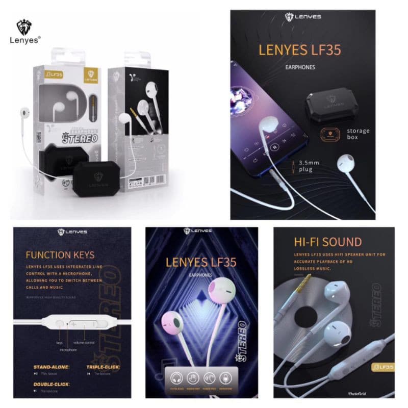 Handsfree Lenyes LF35 Hifi Stereo Earphone Extra Bass