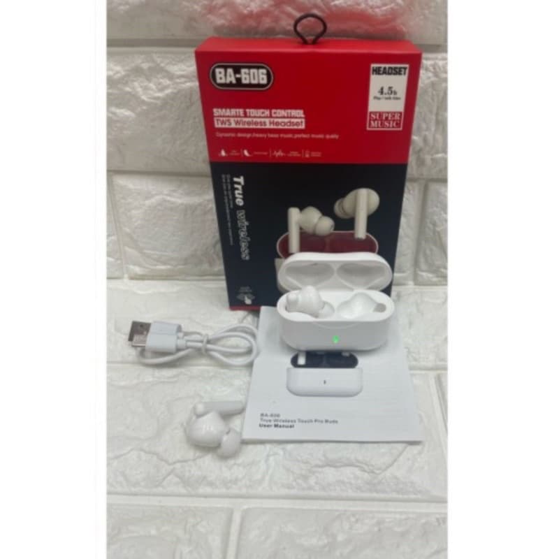 Headset Bluetooth TWS BA-606 True Wireless Smart Touch BA606 Earphone