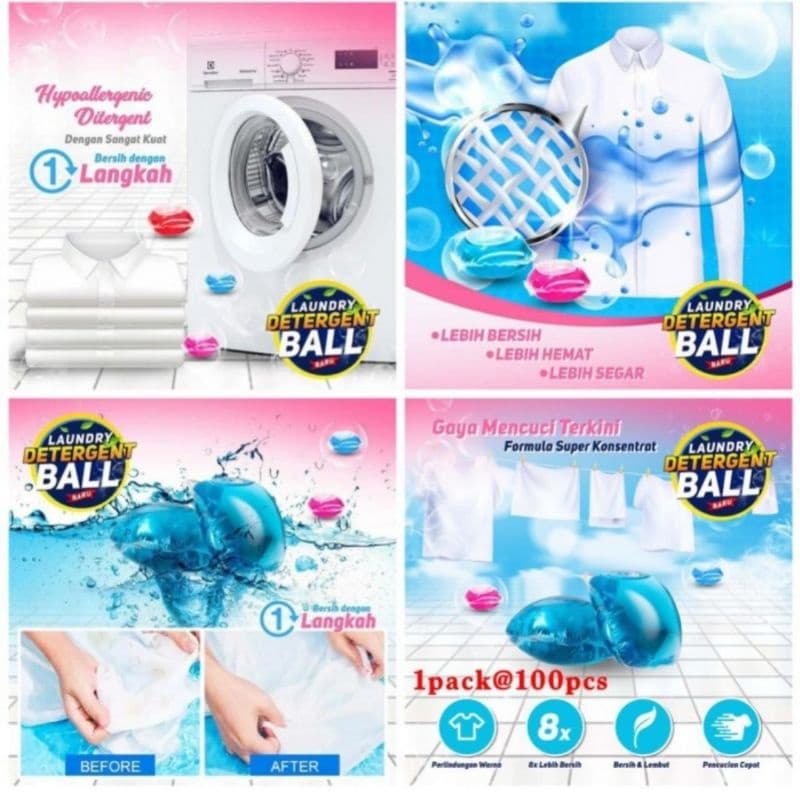 Laundry gel ball/Deterjen laundry gel ball/Sabun cuci ajaib/Sabun