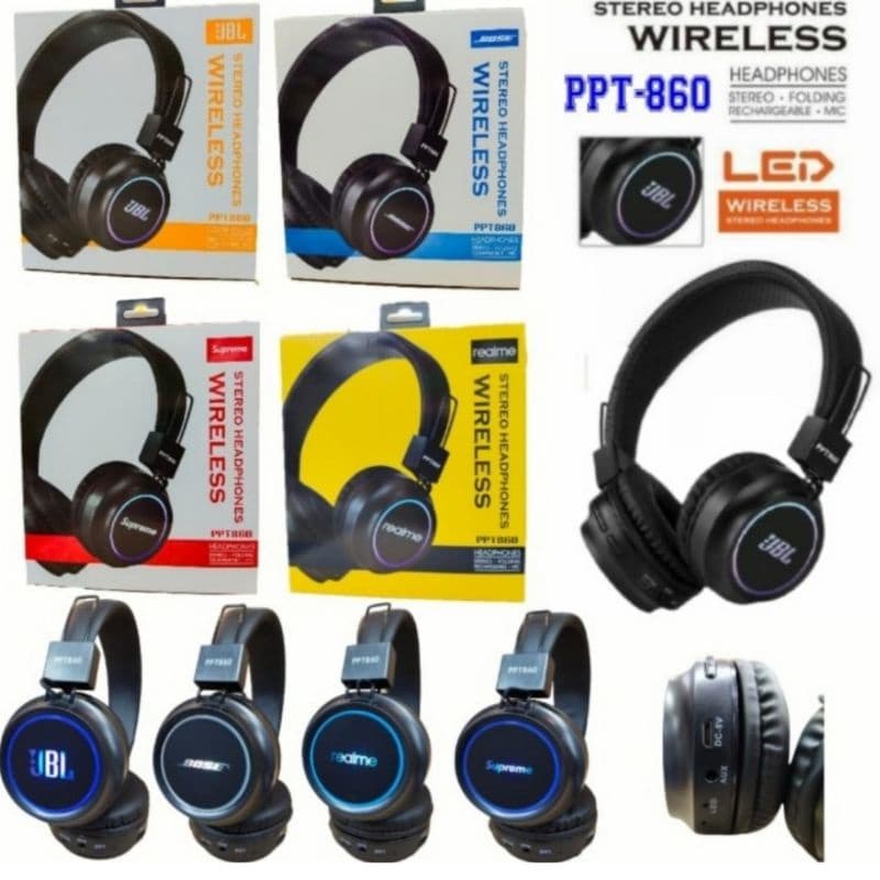 Handsfree Headset Bando Bluetooth JBL & BOSE PPT-860 LED