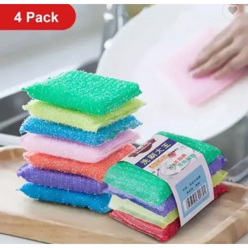 Spons Cuci Piring isi 4 Sabut Busa Serbaguna Sponge Cuci Piring