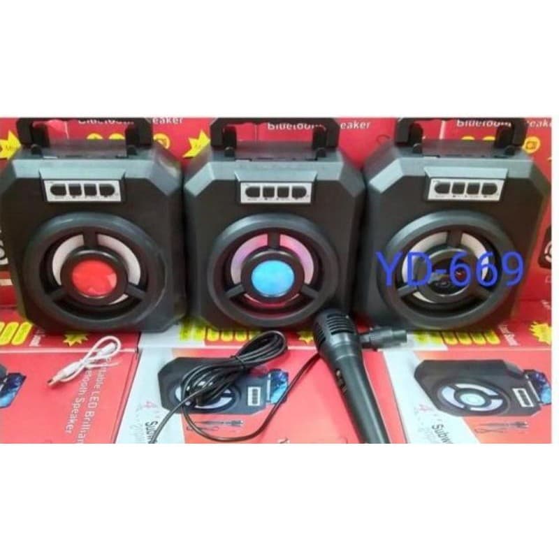 Speaker Bluetooth Microphone + Mic YD 669 Wireless - Speaker Disco