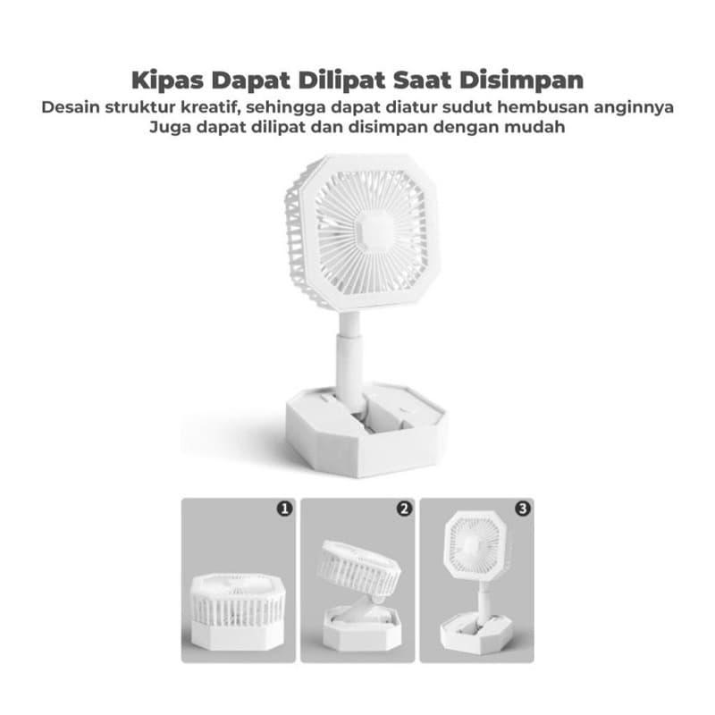 Kipas Angin LED Lipat Traveling Dudukan Kokoh Tidak Berisik