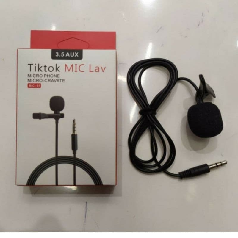 Microphone mini with clip on youtuber/tiktok / smule 2 garis hp laptop