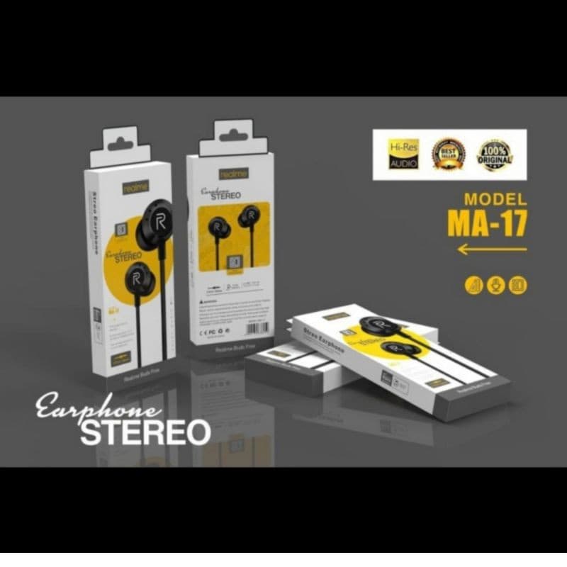 Handsfree Realme + mic MA-17 Stereo Earphone