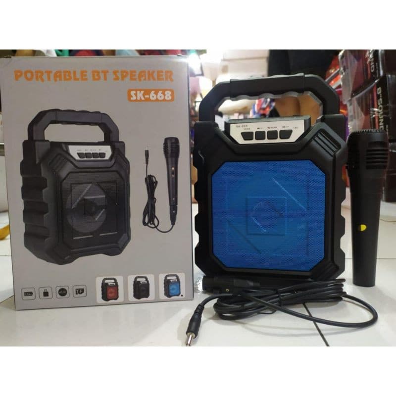 Portable Bluetooth Speaker Free Mic Karaoke 668 High Quality