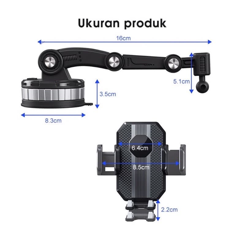 Holder Mobil Headphone HD-61 Phone Holder Universal 4in1 Holder Hp Serbaguna 360° HD61