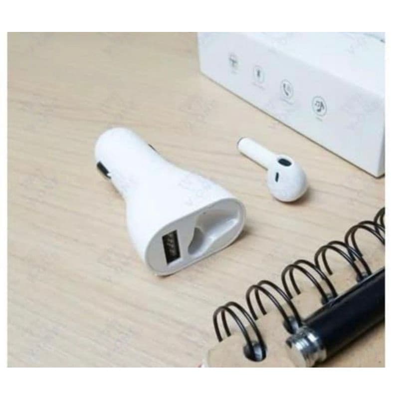 Saver Mobil + Headset S05 Car Charger 2 in 1 Charger Mobil S-05