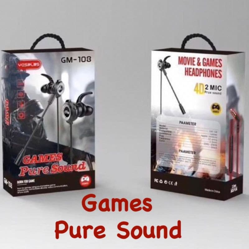 Headset Handsfree Earphone Gaming GM-108 Game Pure Sounds