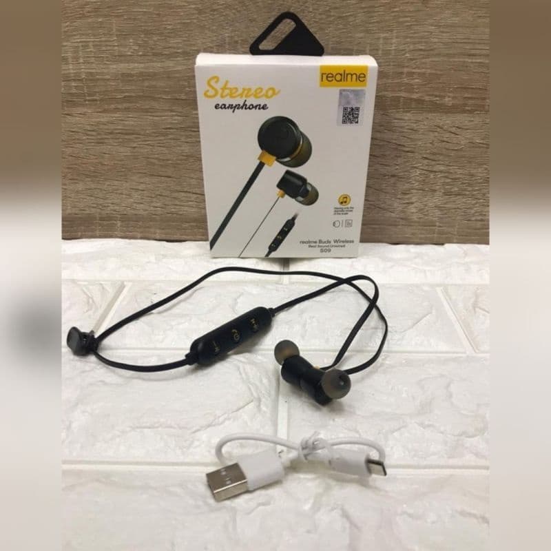Handsfree Bluetooth Realme S-09 Magnet Stereo Earphone S09