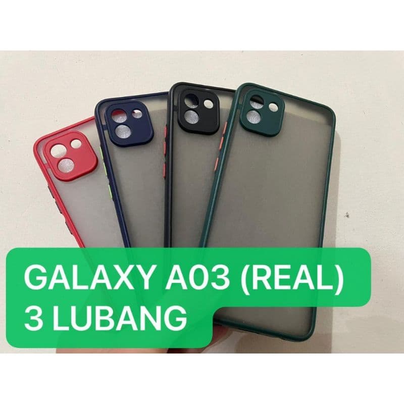 Case Samsung Galaxy A03 Real (3 Lubang) Dove Matte Transparan Handphone Hp