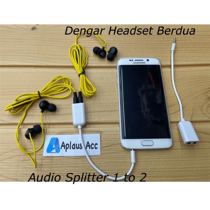 Audio Splitter 3.5mm 1 To 2 Buat dengar Headet Berdua