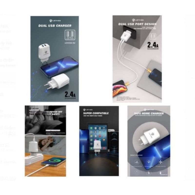 MICRO - Travell Charger LENYES LCH-332 2USB Real 2.4A + IC