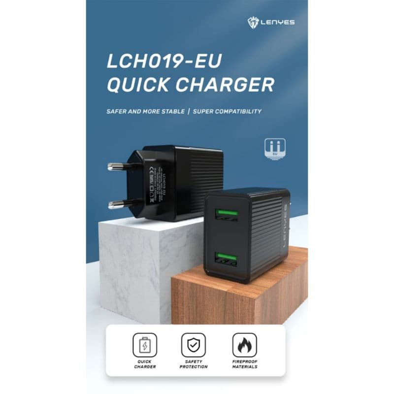 Charger Lenyes 2USB 2.4A LCH-019 micro/V8