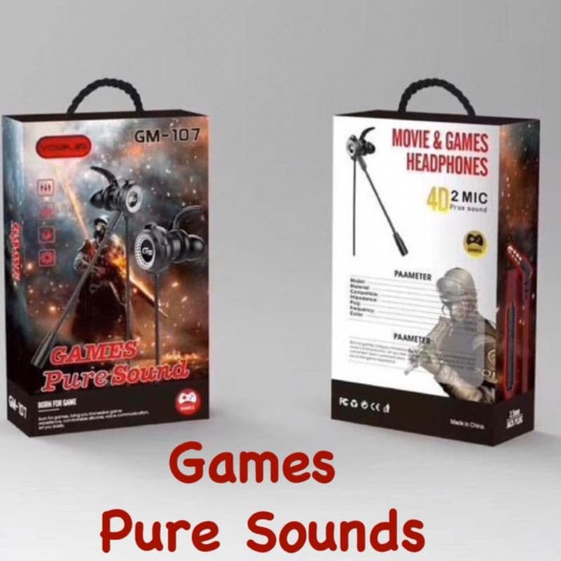Headset Handsfree Earphone Gaming GM-107 Game Pure Sounds