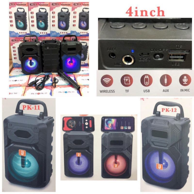 Speaker Bluetooth 4" TWS PK-11 + Mic