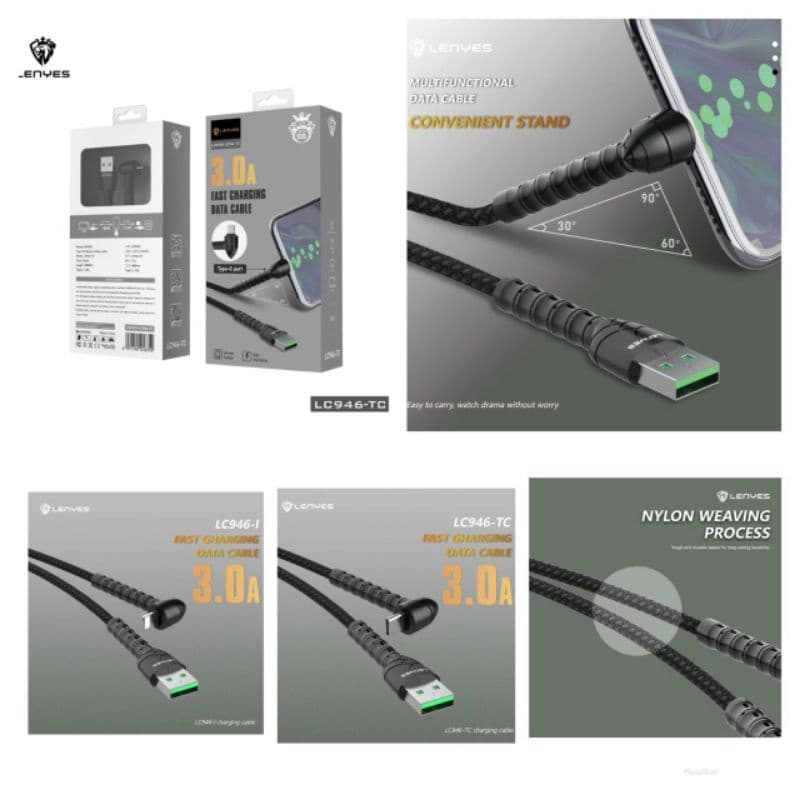 Kabel Data Lenyes Original LC-946 Colokan Type C Fast Charging
