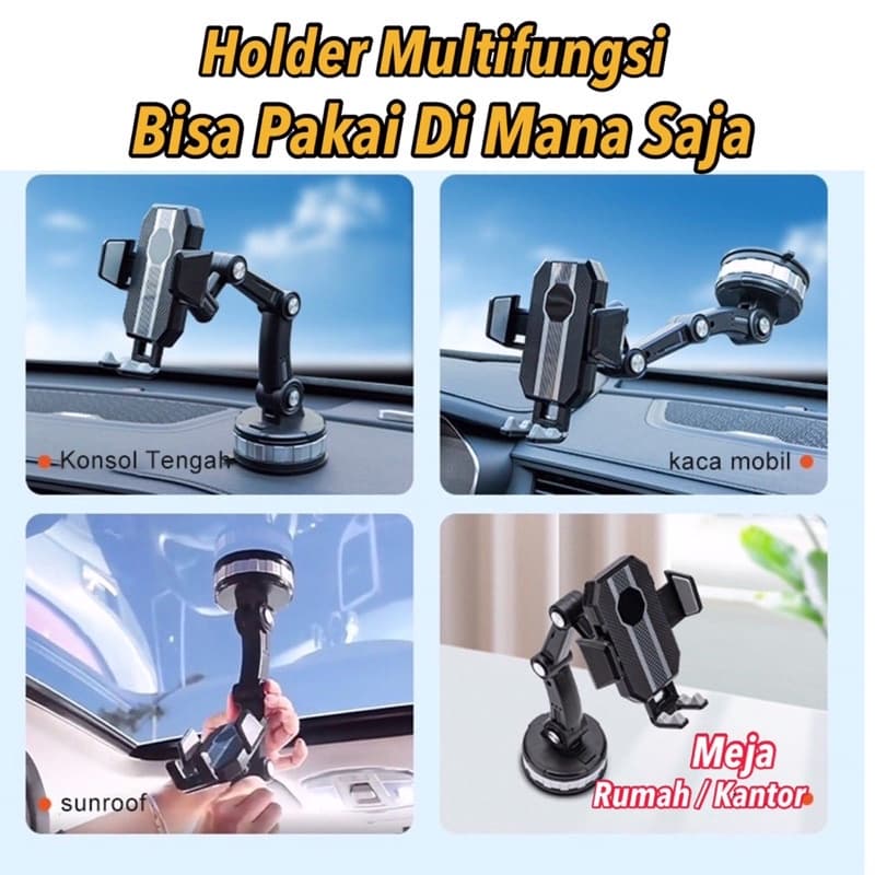 Holder Mobil Headphone HD-61 Phone Holder Universal 4in1 Holder Hp Serbaguna 360° HD61