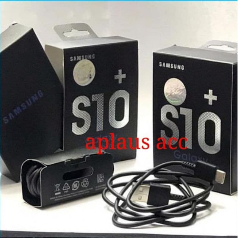 Kabel Data Samsung S10+ Black USB Type C Ori 100%