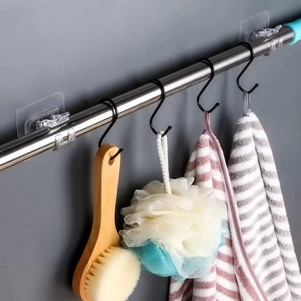Bracket Klip Hanger Socket Bracket Pengait Tiang Flexible Tanpa Bor Tempel Dinding Multifungsi