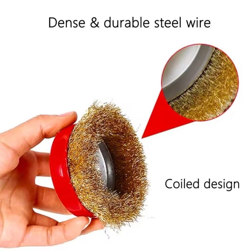 Sikat Mangkok Kawat 3inch Kepala Sikat Kawat Gerinda Wire Cup Brush Polishing Wheel