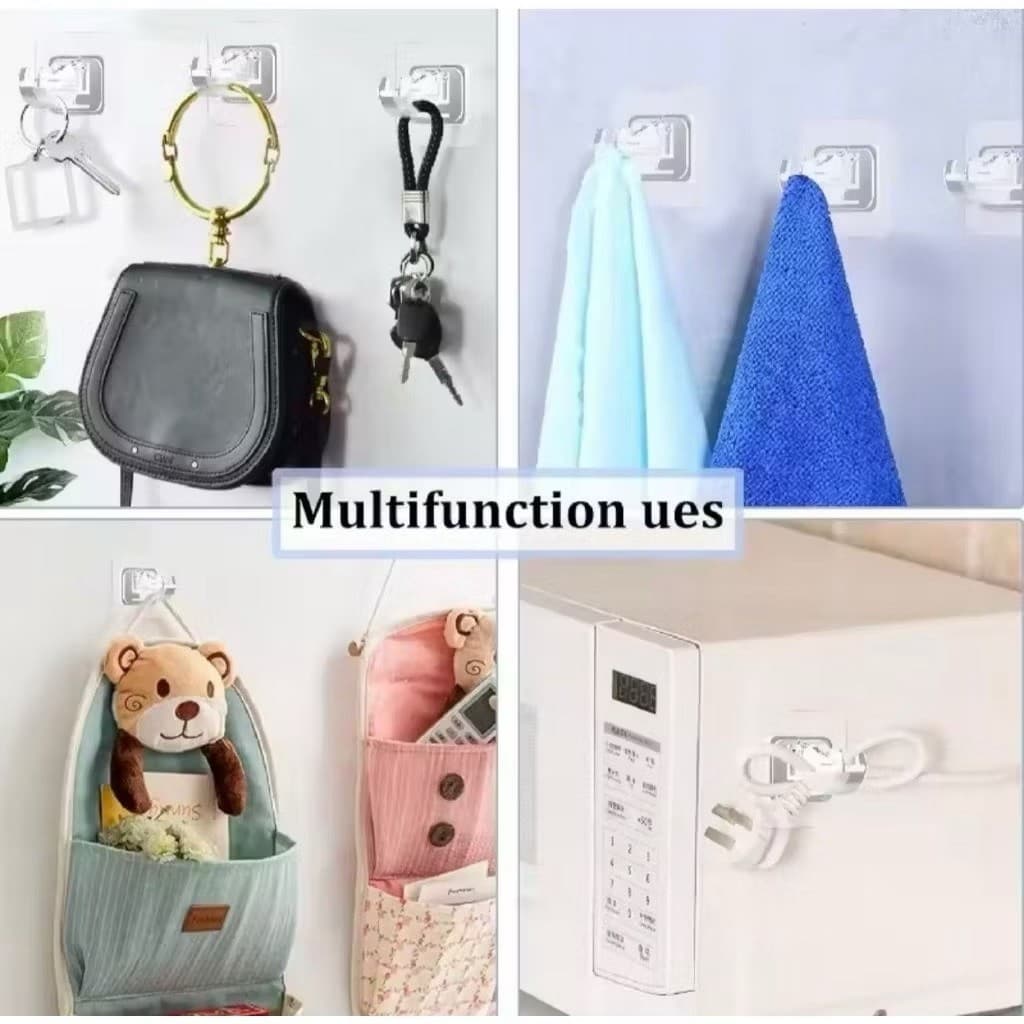Bracket Klip Hanger Socket Bracket Pengait Tiang Flexible Tanpa Bor Tempel Dinding Multifungsi