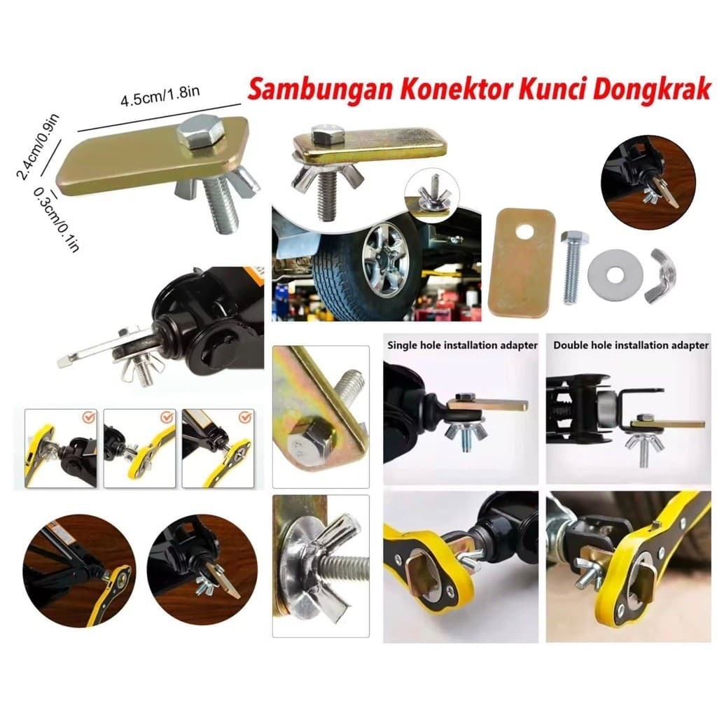 (GROSIRAN) Adaptor Kunci Dongkrak Sambungan Konektor Kunci Dongkrak Mobil Universal Konektor Ratchet Wrench