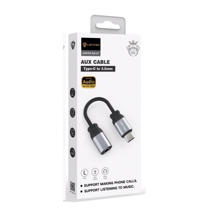 Converter Lightning dan Type C AX-107 To Aux 3,5MM Kabel Audio Mic Iphone Tanpa Bluetooth