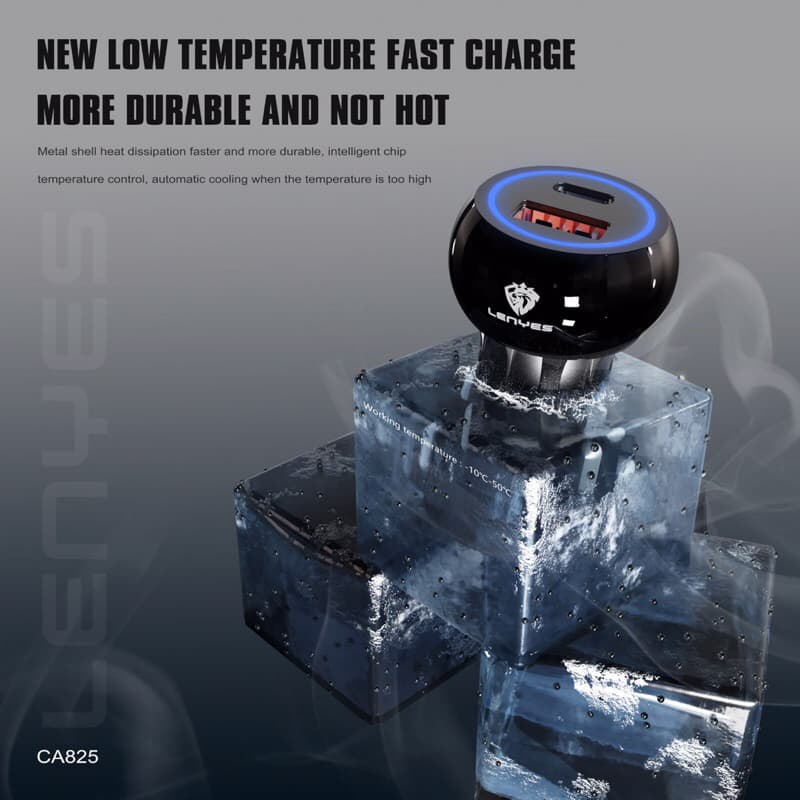 Batok Saver Mobil lenyes CA-825 Car Charger 30w + Type C Usb