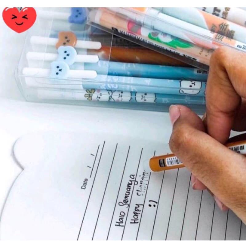 Pulpen Bisa Hapus Bolpoin Gel Erasable Pen Motif Karakter Lucu