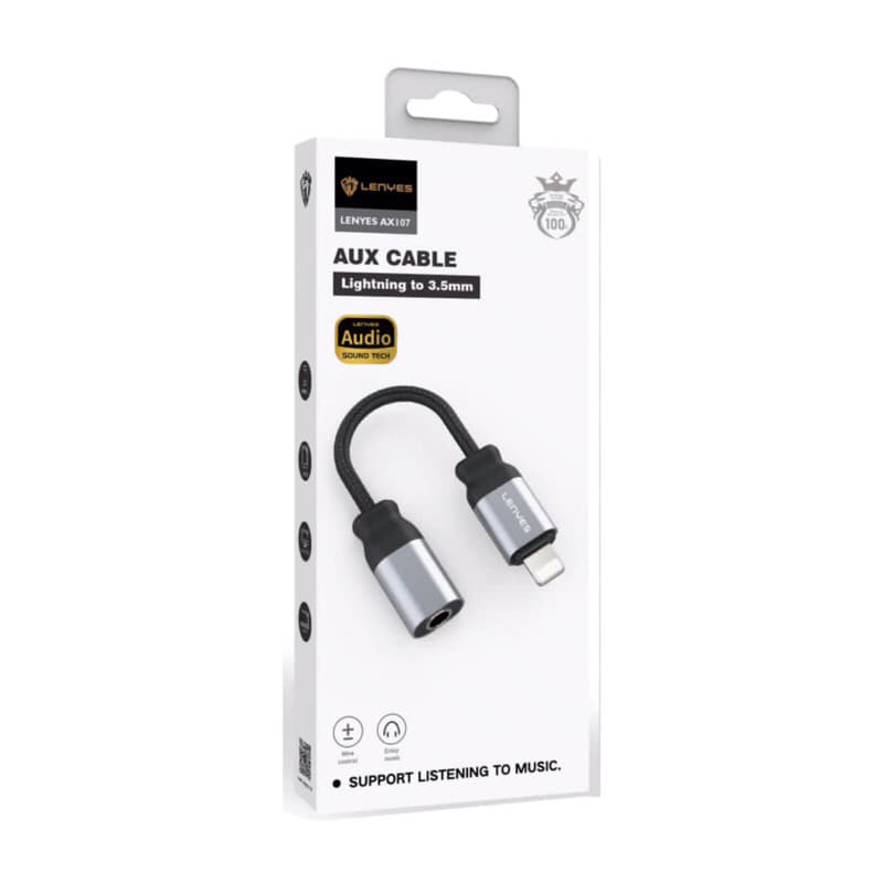 Converter Lightning dan Type C AX-107 To Aux 3,5MM Kabel Audio Mic Iphone Tanpa Bluetooth