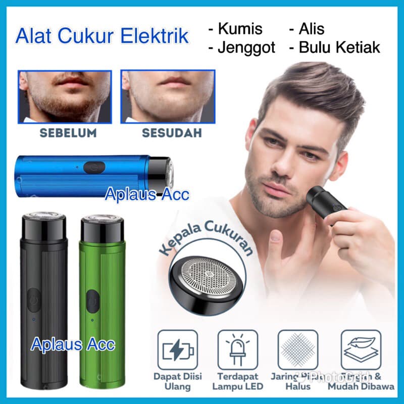 Alat Cukur Elektrik Portable Mini Cukur Kumis Jenggot Bulu Ketiak DLL