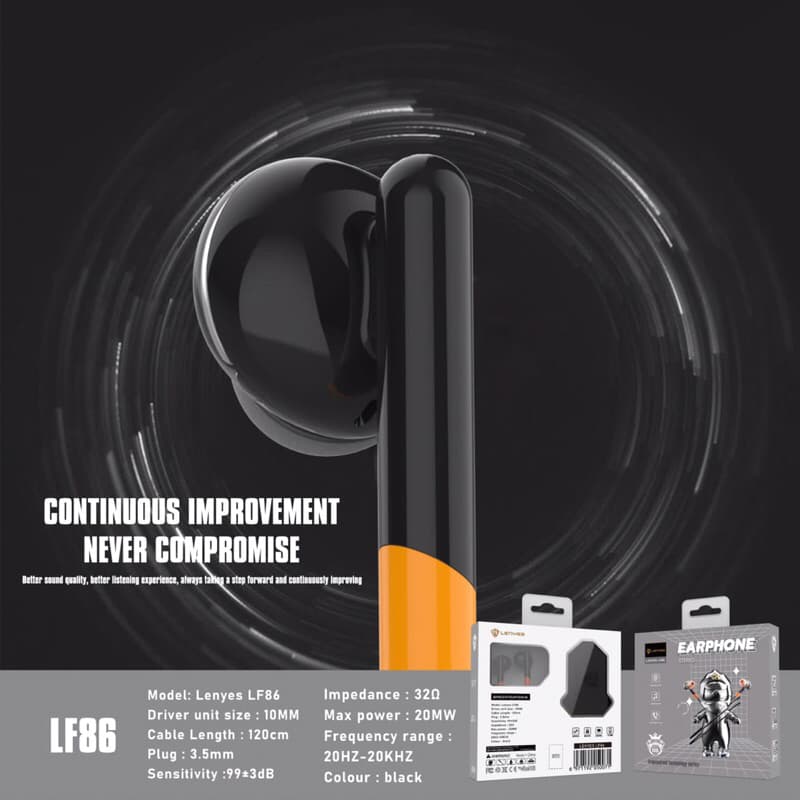 Headset Lenyes LF-86 Konektor Type C + Free Kotak Earphone