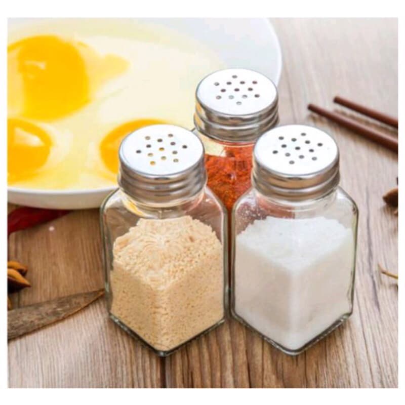 Botol Bumbu dapur Tabur Kaca / Tempat Bumbu Dapur Garam Merica Lada