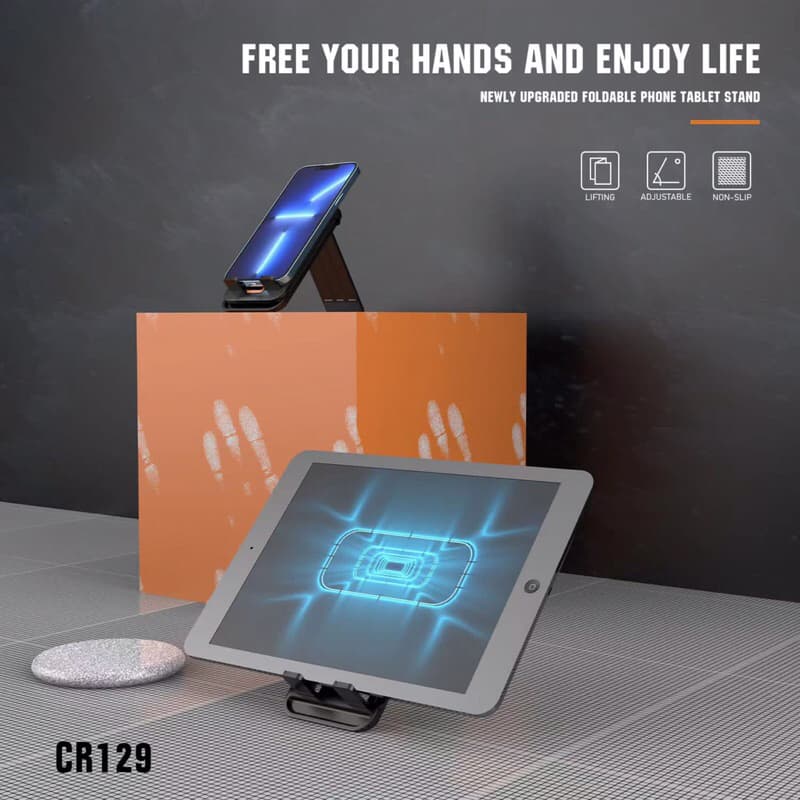 LENYES CR129 Folding Desktop Phone Holder di Meja Stand Hp Lipat Anti Slip CR-129