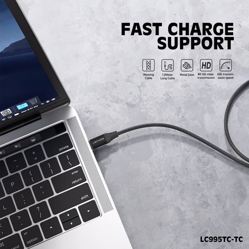 Kabel Data Charger Lenyes LC-995 Super Fast Charging iphone 15 Pro Max Type C To Type C 240W 5.0A