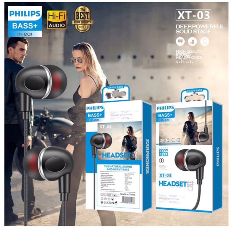 Headset Philips Seri XT Super Bass High Quality Stereo Headphones