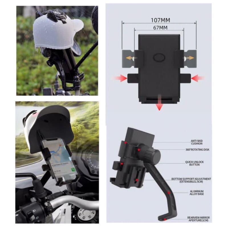 Holder Hp Motor Spion HM-32 Holder Spion HP Stand Helm Karakter Universal HM32