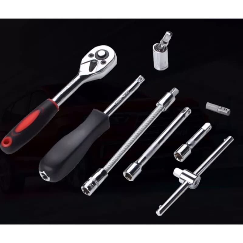 Set Kunci Sok Kunci Shock 46pcs Mobil Motor Lengkap Socket Tool Kit Set Pas Ring Motor Mobil