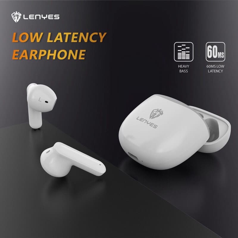 LENYES AIR 50 TWS Wireless Bluetooth 5.1 earbuds hifi stereo heavy bass earphone 60ms low latency