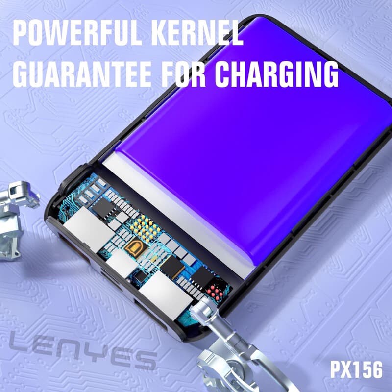 LENYES PX156 Powerbank 10000mAh Mini Slim Portable Display Light Indicator Real Capacity Power Bank